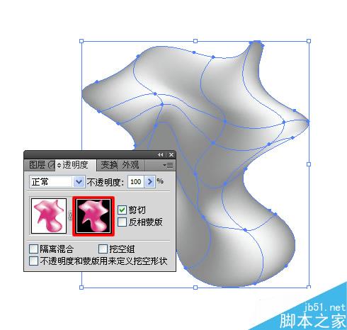 AI网格渐变实现透明的方法 脚本之家 AI实例教程