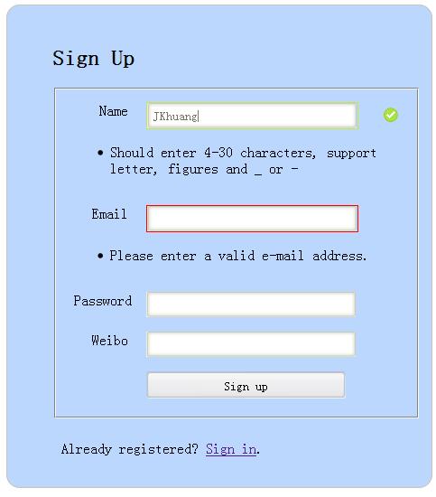 Ajax注册用户时实现表单验证
