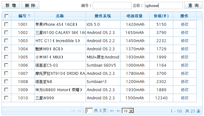 基于PHP和Mysql相结合使用jqGrid读取数据并显示