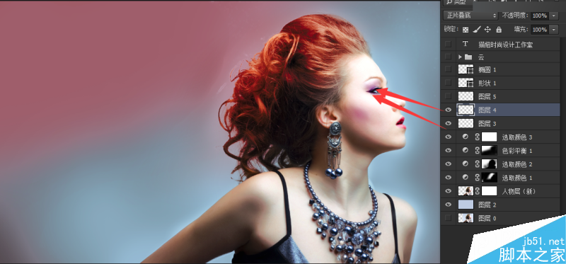 Photoshop给美女长发添加立体层次感的云层效果