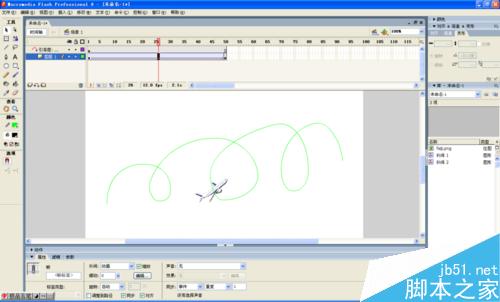 flash制作引导层动画-飞机飞行