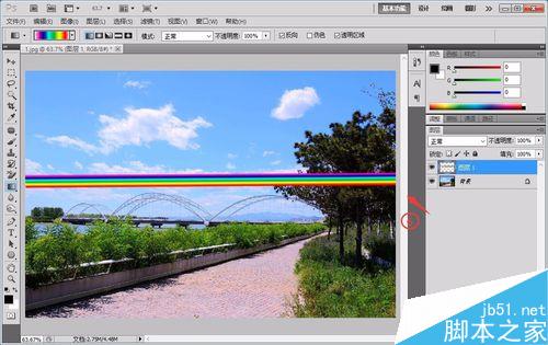 用PS给照片添加一道美丽的彩虹