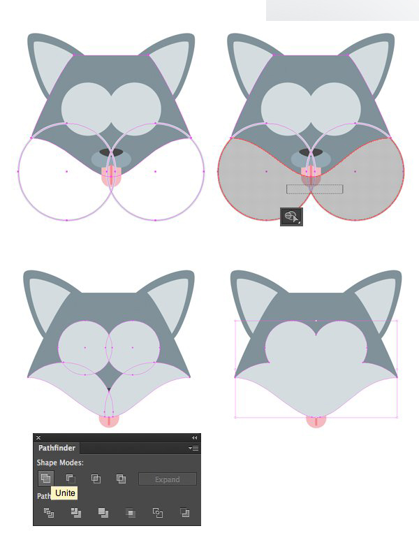 Illustrator制作扁平化动物卡通头像教程,PS教程,思缘教程网