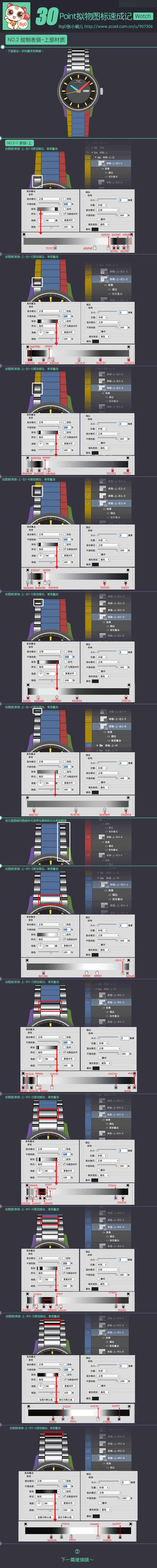 Photoshop绘制超级逼真的有质感男士机械手表