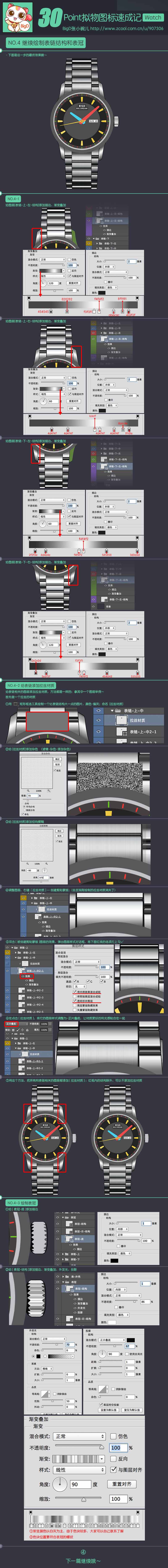 Photoshop绘制超级逼真的有质感男士机械手表