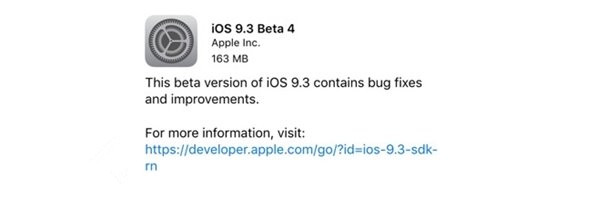 苹果iOS9.3 Beta4固件下载大全