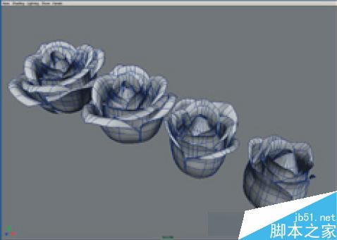 maya7.0玫瑰花建模教程 脚本之家 MAYA材质灯光