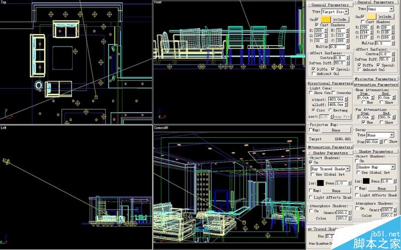 3DSMAX默认渲染器渲染出高品质室内效果图 脚本之家 3DSMAX建模教程