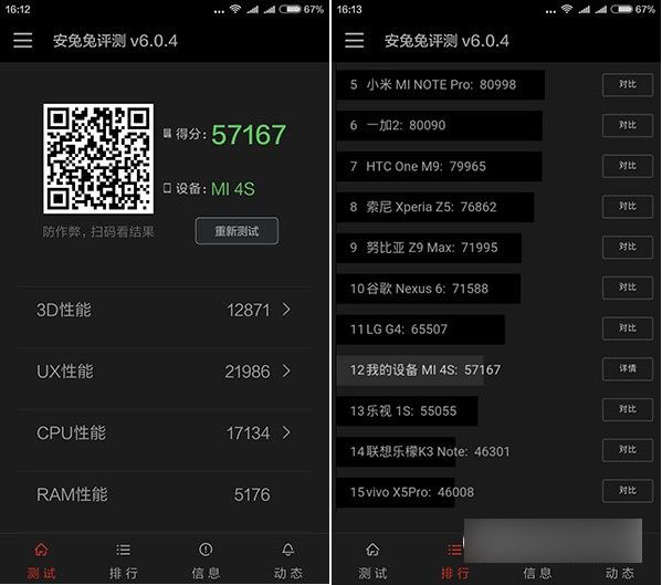 小米4S跑分多少 小米4S与小米5跑分对比