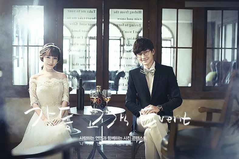 Photoshop调出韩国风格的室内婚纱照片唯美冷色效果”