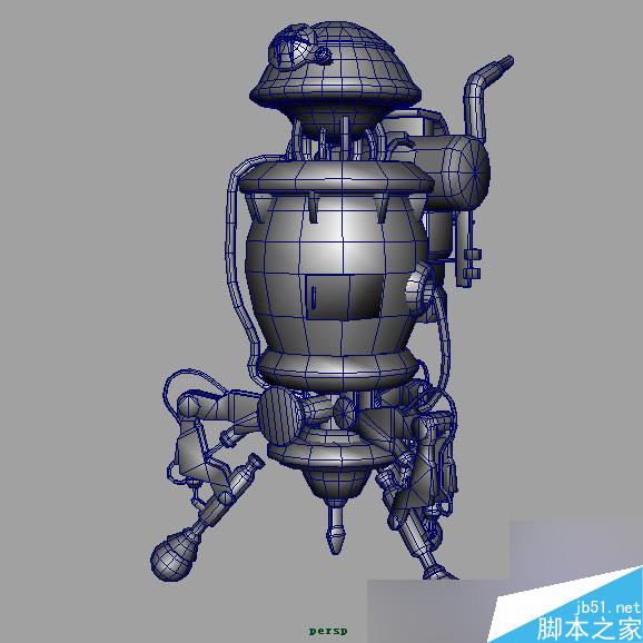 Maya制作一架钢铁机械 脚本之家 maya建模教程