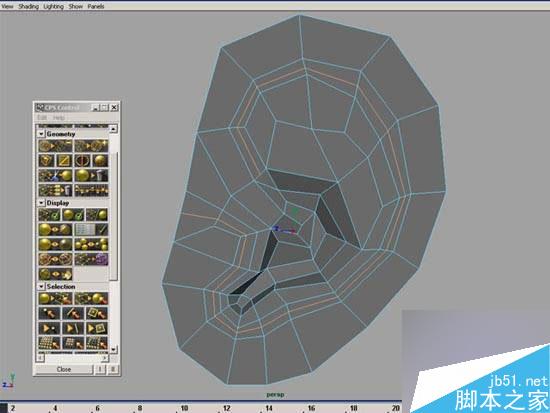 maya多边形建模人物耳朵 脚本之家 maya建模教程