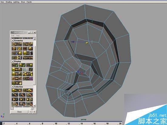 maya多边形建模人物耳朵 脚本之家 maya建模教程