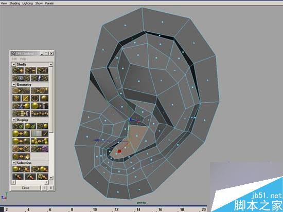 maya多边形建模人物耳朵 脚本之家 maya建模教程