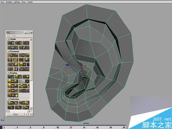 maya多边形建模人物耳朵 脚本之家 maya建模教程