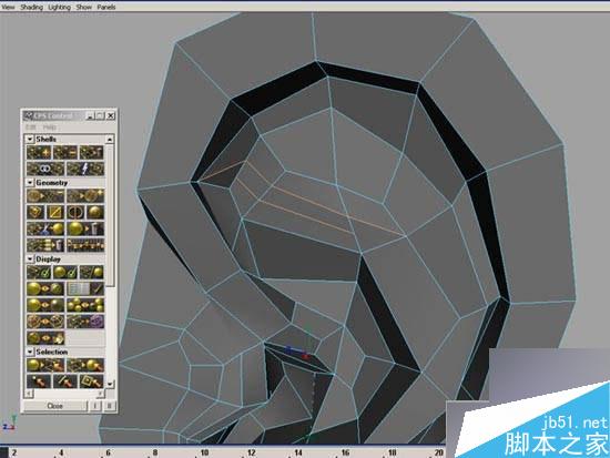 maya多边形建模人物耳朵 脚本之家 maya建模教程