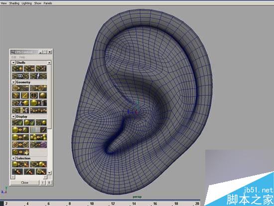 maya多边形建模人物耳朵 脚本之家 maya建模教程