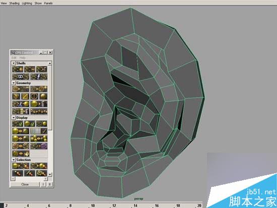 maya多边形建模人物耳朵 脚本之家 maya建模教程