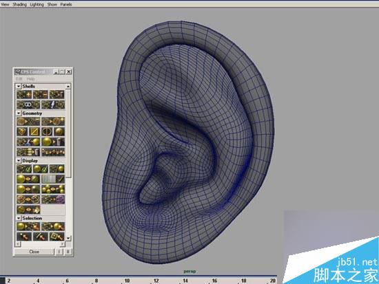 maya多边形建模人物耳朵 脚本之家 maya建模教程