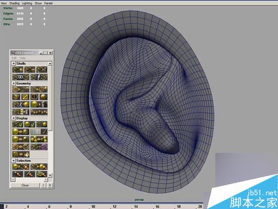 maya多边形建模人物耳朵 脚本之家 maya建模教程