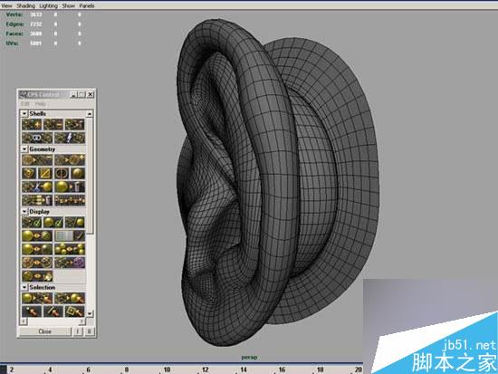 maya多边形建模人物耳朵 脚本之家 maya建模教程