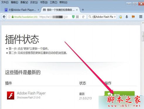 电脑中火狐浏览器提示插件Adobe Flash已崩溃如何解决3