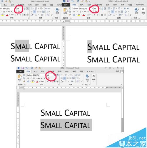 word设小型大写字母small capitals