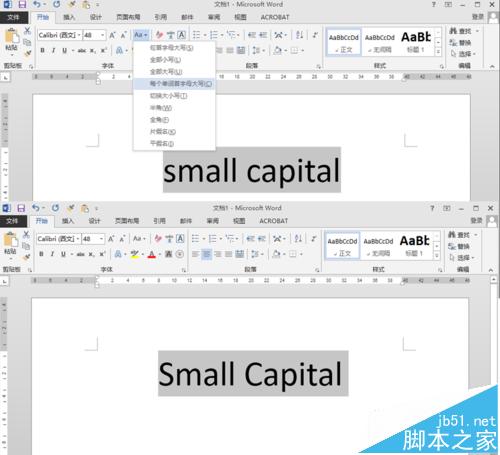 word设小型大写字母small capitals