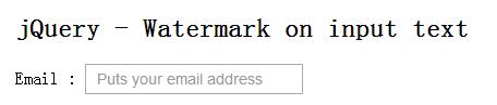 简单实现的JQuery文本框水印插件