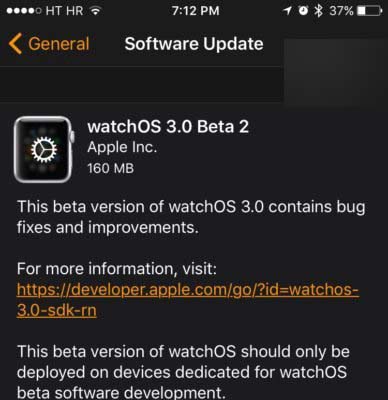 苹果推送watchOS 3/macOS Sierra/tvOS10 beta2开发者预览版固件更新