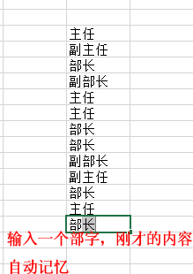 excel利用记忆功能输入数据？