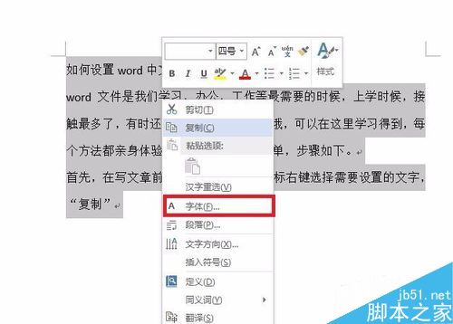 如何设置word中文和西文字体