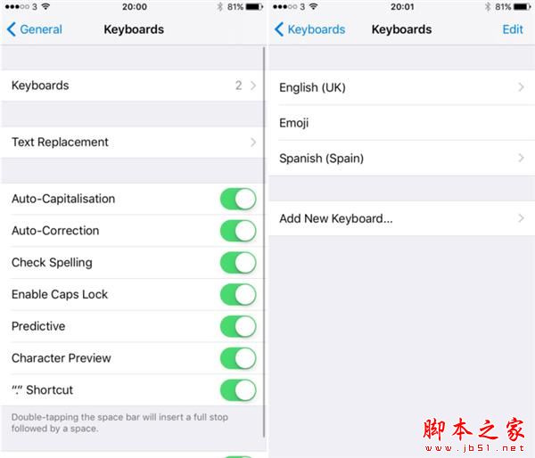iOS 10教程: 不切换键盘输入多种语言