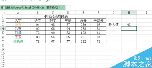 excel 如何计算公式的最大值？