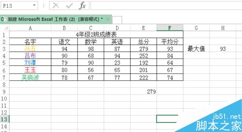 excel 如何计算公式的最大值？