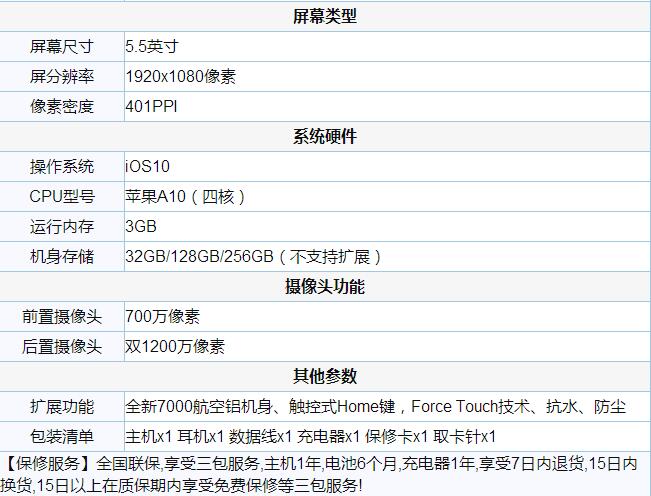 iPhone7/Plus评测 附iphone7/Plus参数大全