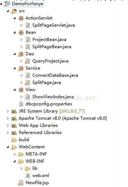 jsp servlet javaBean后台分页实例代码解析