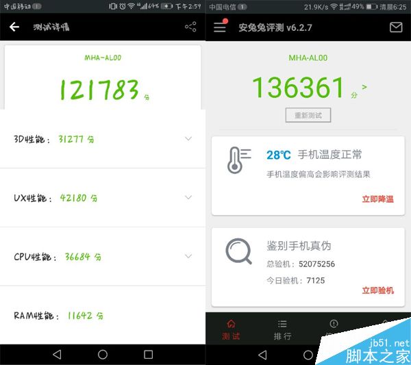 华为Mate9安兔兔跑分成绩 标准版和高配版分数