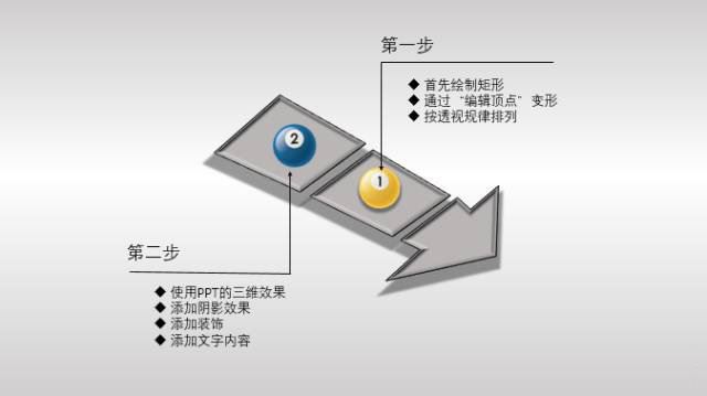 在PPT文档中制作出箭头图案的方法