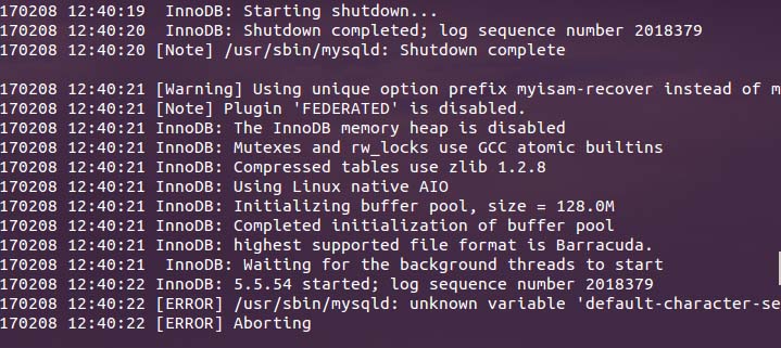 Ubuntu下MySQL中文乱码的问题解决”