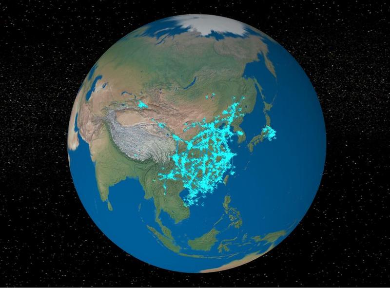 three.js绘制地球、飞机与轨迹的效果示例