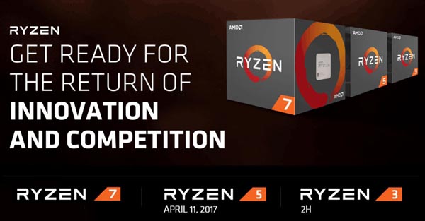 AMD Ryzen 5价格、性能曝光:跑分比i5 7600K快69%”