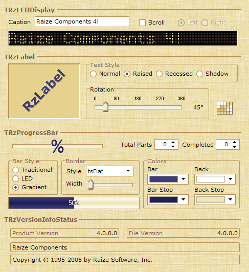 Raize控件组下载 Raize Components v6.1.1.12 英文特别安装版