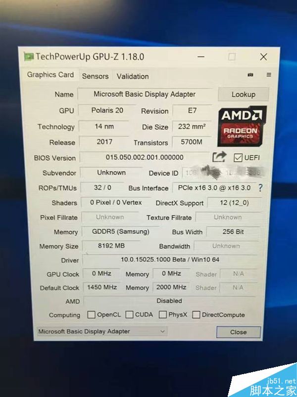 AMD RX 580 GPU-Z截图首曝:基础频率高达1450MHz”