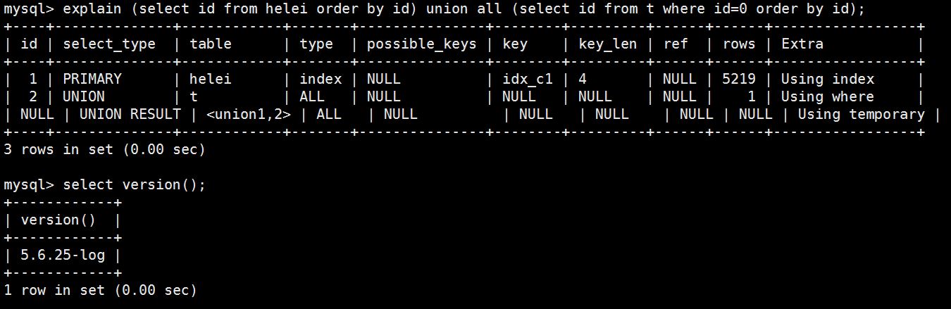 5分钟了解MySQL5.7中union all用法的黑科技”
