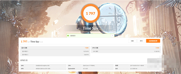 3DMark Time Spy 测试结果