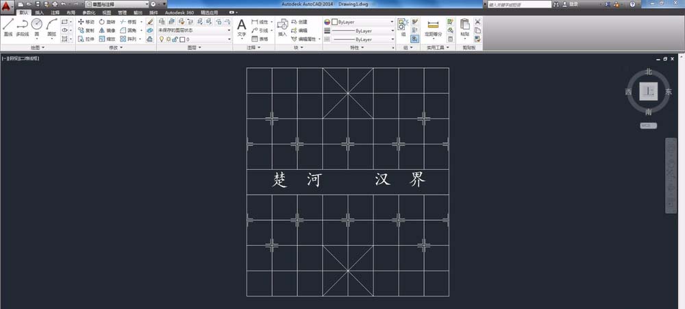 CAD2014怎么绘制中国象棋棋盘?
