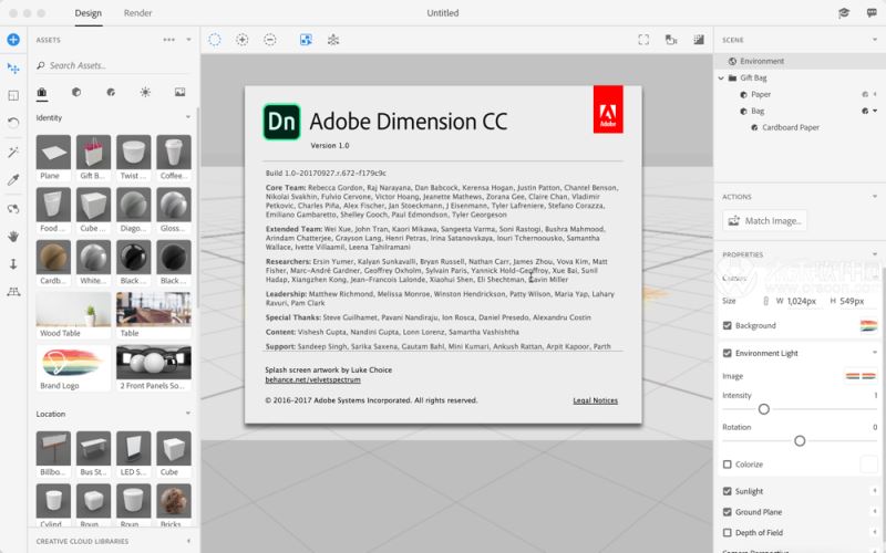 Dimension CC中文版下载 Adobe Dimension cc 2018 for Mac(3D图像制作软件) v1.0 苹果特别版