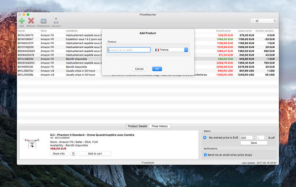 PriceWatcher for Mac(价格变动监控软件) v1.2.47 苹果电脑版