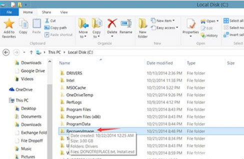 Windows10升级后系统C盘新增RecoveryImage文件夹能否删除？”